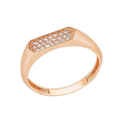 14 Ayar Rose Altın Taşlı Minimal Yüzük