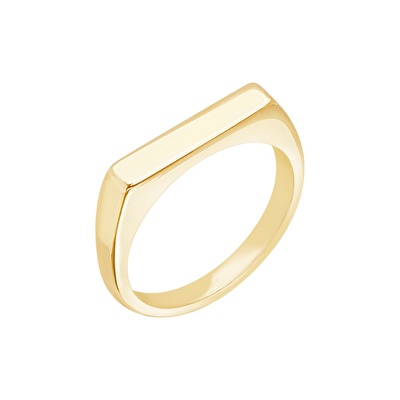 14 Ayar Sarı Altın Taşsız Minimal Yüzük