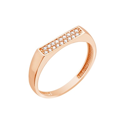 14 Ayar Rose Altın Minimal Taşlı Yüzük