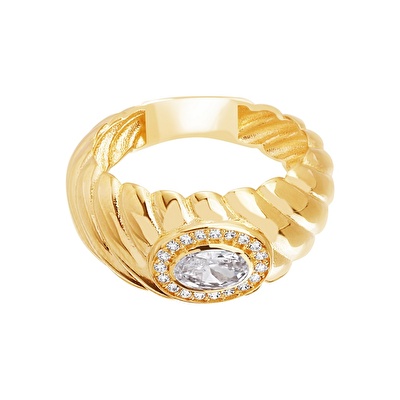 14 Ayar Sarı Altın Trend Burgu Yüzük