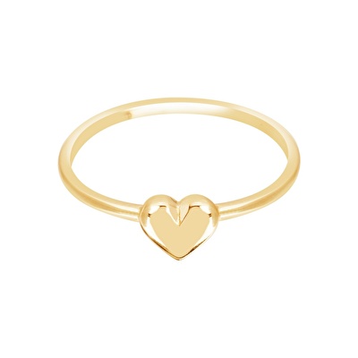 8 Ayar Sarı Altın Kalp Yüzük