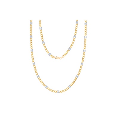 14 Ayar Sarı-Beyaz Altın Erkek Zincir