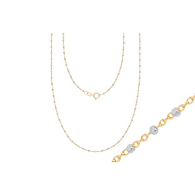 14 Ayar Sarı-Beyaz Altın Trend Zincir