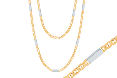 14 Ayar Sarı-Beyaz Altın Trend Zincir