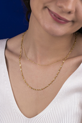 14 Ayar Sarı Altın Singapur Zincir