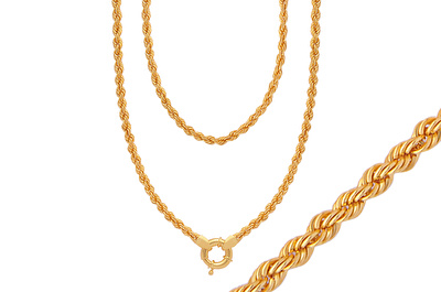 14 Ayar Rose Altın Halat Gemici Kilit Zincir