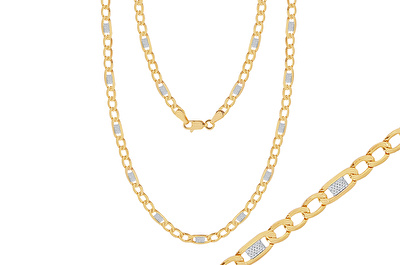 14 Ayar Sarı-Beyaz Altın Trend Zincir