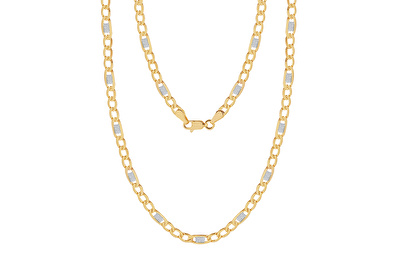 14 Ayar Sarı-Beyaz Altın Trend Zincir