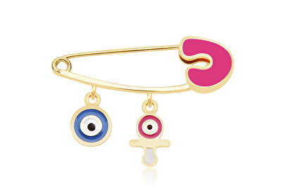 14 Ayar Sarı Altın Mineli İğne