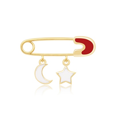 14 Ayar Sarı Altın Mineli İğne