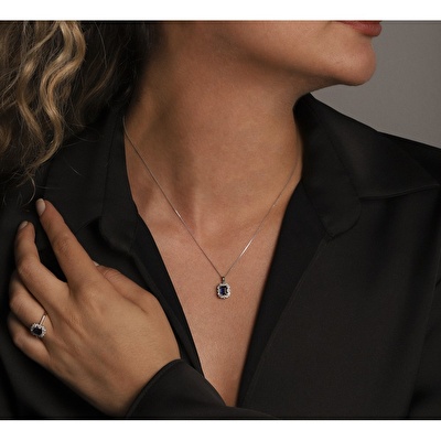 0,70 Karat Safir Pırlanta Kolye