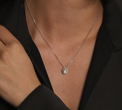 0,27 Karat Floral Pırlanta Kolye