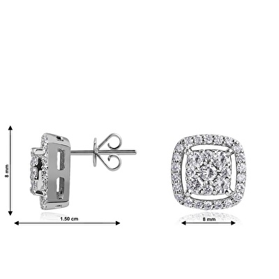 0,43 Karat Floral Pırlanta Küpe