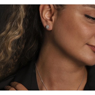 0,38 Karat Floral Pırlanta Küpe