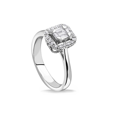 0,26 Karat Baget Pırlanta Yüzük