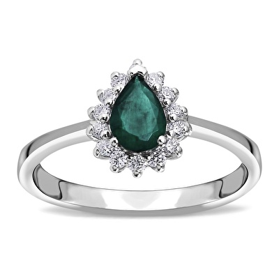 0,42 Karat Zümrüt Pırlanta Yüzük