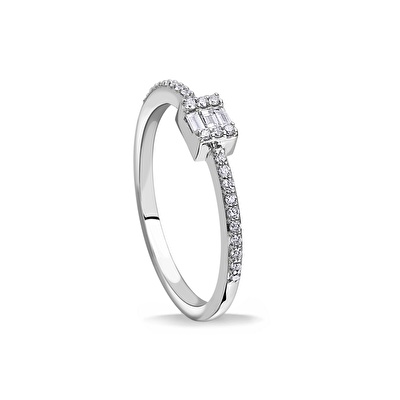 0,20 Karat Baget Pırlanta Yüzük