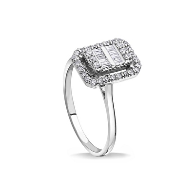 0,17 Karat Baget Pırlanta Yüzük