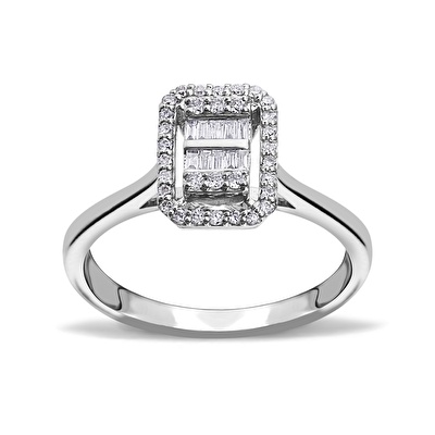 0,17 Karat Baget Pırlanta Yüzük