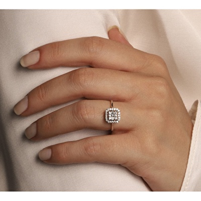 0,35 Karat Baget Pırlanta Yüzük