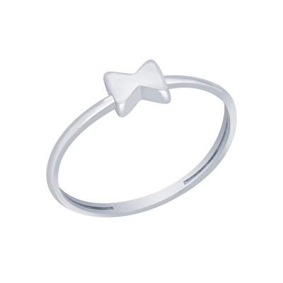 14 Ayar Beyaz Altın Minimal Yüzük