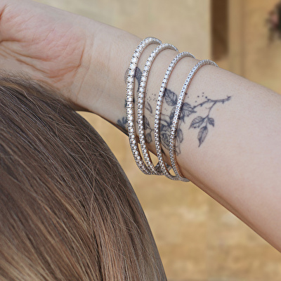 14 Ayar Beyaz Altın Su Yolu Bileklik