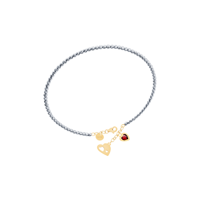 14 Ayar Beyaz-Sarı Altın Dorika Bilezik