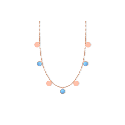 14 Ayar Rose Altın Firuze Taşlı Kolye