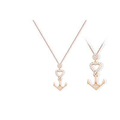 14 Ayar Rose Altın Çapa Figürlü Kolye