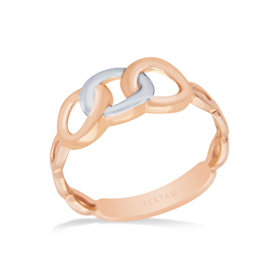 14 Ayar Rose-Beyaz Altın Zincir Yüzük