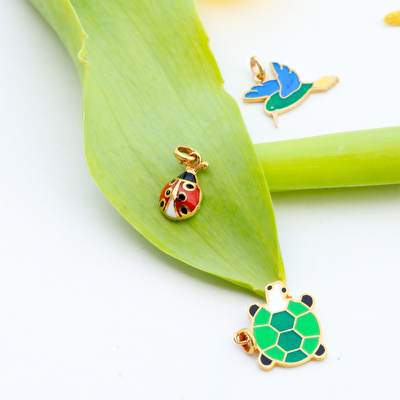 14 Ayar Sarı Altın Anka Kuşu Kolye Ucu