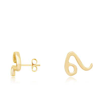 14 Ayar Sarı Altın Aslan Burç Küpe