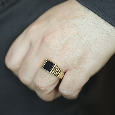 14 Ayar Sarı Altın Erkek Yüzük