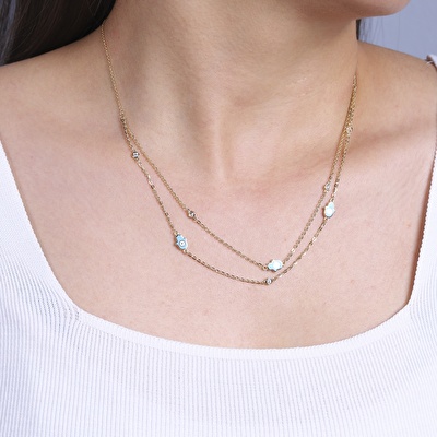 14 Ayar Sarı Altın Fatma Ana Eli Kolye