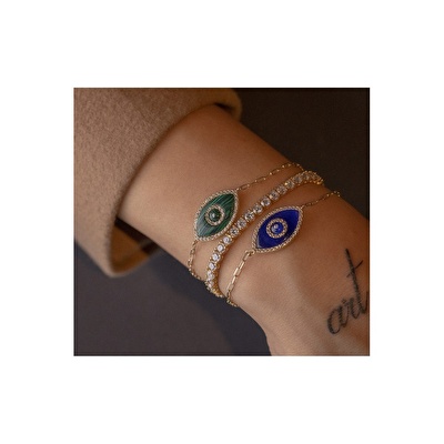 14 Ayar Sarı Altın Nazar Boncuklu Bileklik