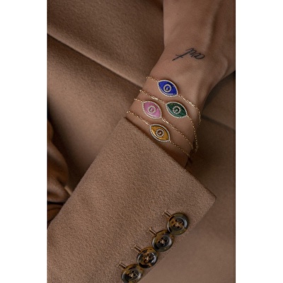 14 Ayar Sarı Altın Nazar Boncuklu Bileklik