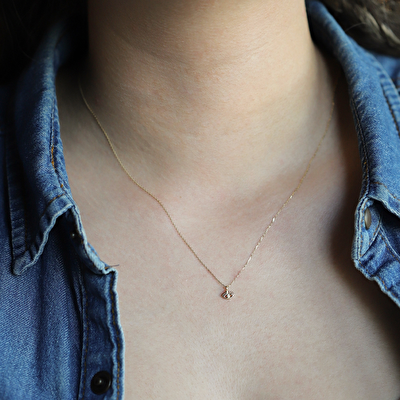 14 Ayar Sarı Altın Göz Figürlü Kolye