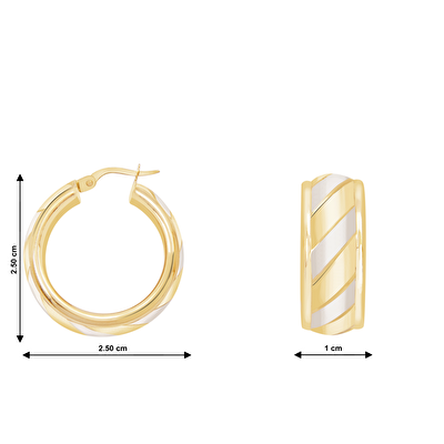 14 Ayar Sarı Altın Halka Küpe