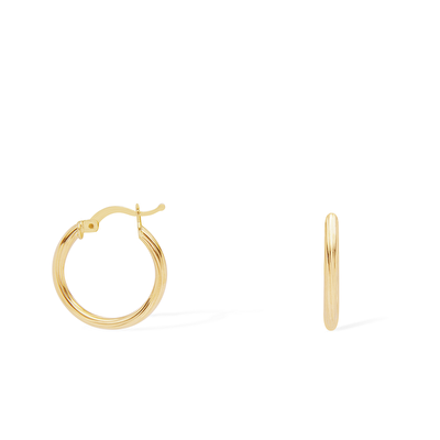 14 Ayar Sarı Altın Halka Küpe