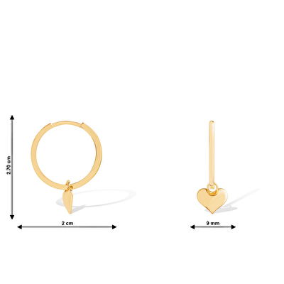 14 Ayar Sarı Altın Halka Küpe