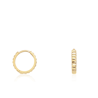 14 Ayar Sarı Altın Halka Küpe