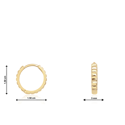 14 Ayar Sarı Altın Halka Küpe