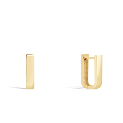 14 Ayar Sarı Altın Halka Küpe