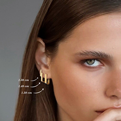 14 Ayar Sarı Altın Halka Küpe