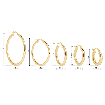 14 Ayar Sarı Altın Halka Küpe