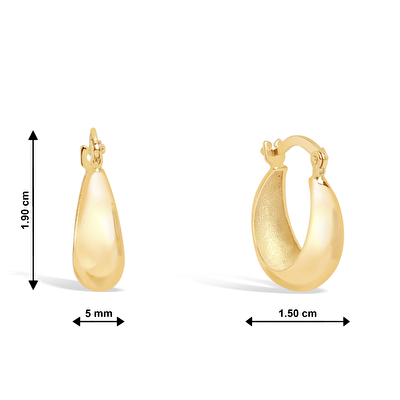 14 Ayar Sarı Altın Halka Küpe