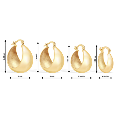 14 Ayar Sarı Altın Halka Küpe