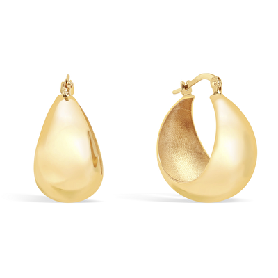 14 Ayar Sarı Altın Halka Küpe