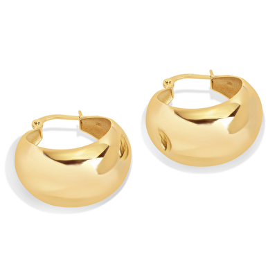 14 Ayar Sarı Altın Halka Küpe