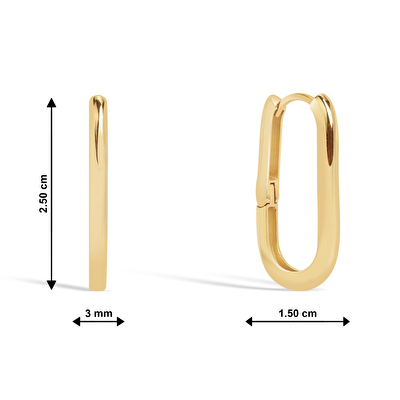 14 Ayar Sarı Altın Halka Küpe